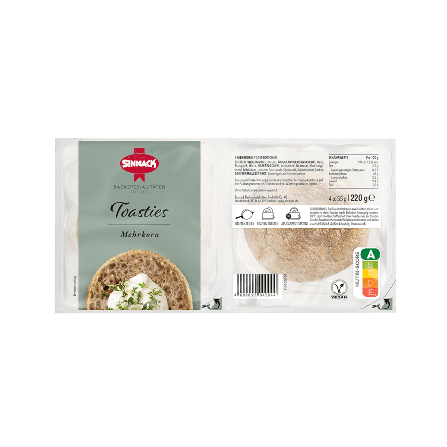 Mehrkorn-Toastbrötchen, weich und vollwertig, mit einer gesunden Körnermischung